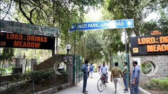 The park in Hauz Khas, officially known as the AN Jha Deer Park, will be classified as a protected forest (HT File Photo)