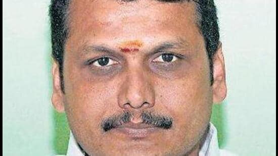 The wife of the arrested Tamil Nadu minister V Senthil Balaji submitted an affidavit in the Madras high court seeking Balaji’s arrest by the Enforcement Directorate (ED) in a cash-for-jobs scam, to be declared as illegal. (ANI)