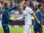Australia's Marnus Labuschagne shakes hands with England's Ben Stokes 