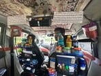 The Uber provides essential medicines, drinking water, biscuits, perfume, newspapers, and an umbrella, among other things. (Twitter) The Uber provides essential medicines, drinking water, biscuits, perfume, newspapers, and an umbrella, among other things. (Twitter)