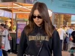 Bhumi Pednekar (right) and her rumoured boyfriend at Mumbai airport on Wednesday. Bhumi Pednekar (right) and her rumoured boyfriend at Mumbai airport on Wednesday.