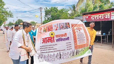 Pilgrims walk to Pandharpur with the Indian Constitution as their holy book Pilgrims walk to Pandharpur with the Indian Constitution as their holy book