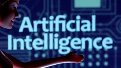 Artificial Intelligence words are seen in this illustration. (REUTERS)