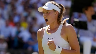 Elena Rybakina during the 2022 Wimbledon Championships (AP) Elena Rybakina during the 2022 Wimbledon Championships (AP)