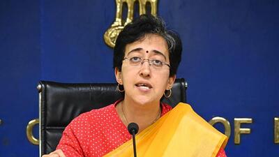 Delhi education minister Atishi addresses a press conference at Delhi Secretariat, in New Delhi on Wednesday. (HT Photo) Delhi education minister Atishi addresses a press conference at Delhi Secretariat, in New Delhi on Wednesday. (HT Photo)