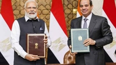 PM Narendra Modi with Egyptian President Abdel Fattah El-Sisi