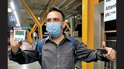 Shashank Manu, a Delhi-based freelance researcher, has entered Guinness World Records by travelling across Delhi Metro. Shashank Manu, a Delhi-based freelance researcher, has entered Guinness World Records by travelling across Delhi Metro.