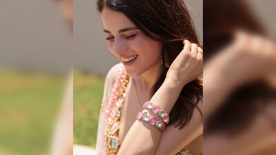 Radhika Madan's pastel lehenga had intricate embroidery and mirrorwork. As per the label, the set is worth <span class='webrupee'>₹</span>1,75,000. (Instagram/@radhikamadan) Radhika Madan's pastel lehenga had intricate embroidery and mirrorwork. As per the label, the set is worth <span class='webrupee'>₹</span>1,75,000. (Instagram/@radhikamadan)