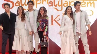 Kiara Advani, Sidharth Malhotra and family at Satyaprem Ki Katha screening in Mumbai. (Photo: Yogen Shah) (Yogen Shah)