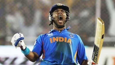 Yuvraj Singh celebrates after hitting the winning runs against Australia in 2011 WC quarter-final (yuvisofficial/Instagram) Yuvraj Singh celebrates after hitting the winning runs against Australia in 2011 WC quarter-final (yuvisofficial/Instagram)