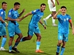 Indian captain Sunil Chhetri celebrates a goal in the ongoing SAFF Championship. Indian captain Sunil Chhetri celebrates a goal in the ongoing SAFF Championship.