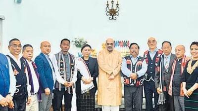 An ENPO delegation had met union home minister Amit Shah in December last year. (ANI image) An ENPO delegation had met union home minister Amit Shah in December last year. (ANI image)