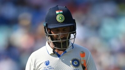 Cheteshwar Pujara had a forgettable outing in the 2023 WTC Final. (AFP) Cheteshwar Pujara had a forgettable outing in the 2023 WTC Final. (AFP)