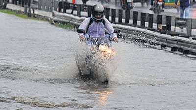 Heavy rains lashed Panipat city causing waterlogging and affecting the normal life. Residents of the industrial city had to face a lot of problems as heavy rains caused waterlogging in most of the parts of the city, especially on the key roads, residential colonies and the NH-44. (HT File Photo)
