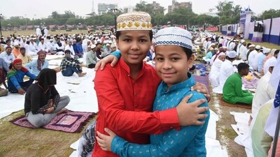 Muslim children celebrate the Eid-ul-Adha festival at historic Gandhi Maidan in Patna. (PTI) Muslim children celebrate the Eid-ul-Adha festival at historic Gandhi Maidan in Patna. (PTI)