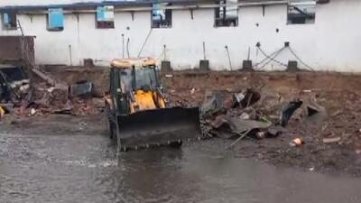 The boundary wall of the factory collapsed around 2pm on Thursday (Twitter/@PTI)