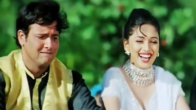Govinda with Madhuri Dixit in their hit song Mere Pyaar Ka Rass. Govinda with Madhuri Dixit in their hit song Mere Pyaar Ka Rass.