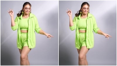 Styled by fashion stylist Sanam Ratansi, Huma tied her tresses into a ponytail and decked up in minimal makeup.&nbsp; (Instagram/@iamhumaq)