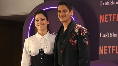 Tamannaah Bhatia and Vijay Varma pose at a special screening of Netflix's Indian Hindi-language anthology film Lust Stories 2. (AFP) Tamannaah Bhatia and Vijay Varma pose at a special screening of Netflix's Indian Hindi-language anthology film Lust Stories 2. (AFP)