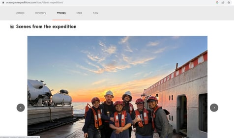 Screenshot of the OceanGate website