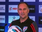 Igor Stimac during a press conference.