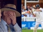 Boycott could be seen covering his face after Brook fell Boycott could be seen covering his face after Brook fell