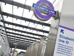 The Elizabeth line signboard.