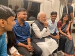 Prime Minister Narendra Modi travelled in Delhi Metro to attend Delhi University's centenary celebrations on Friday. Prime Minister Narendra Modi travelled in Delhi Metro to attend Delhi University's centenary celebrations on Friday.