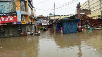 A flooded Hathwa Market in Patna after rains. (Santosh Kumar) A flooded Hathwa Market in Patna after rains. (Santosh Kumar)