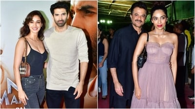 Aditya Roy Kapur with Disha Patani and Anil Kapoor with Sobhita Dhulipala pose at The Night Manager 2 screening. (HT Photo/Varinder Chawla) Aditya Roy Kapur with Disha Patani and Anil Kapoor with Sobhita Dhulipala pose at The Night Manager 2 screening. (HT Photo/Varinder Chawla)