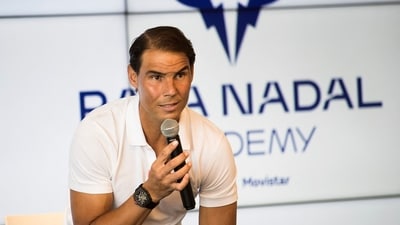 Spanish tennis player Rafael Nadal talks during a press conference in June 2023 (AFP) Spanish tennis player Rafael Nadal talks during a press conference in June 2023 (AFP)