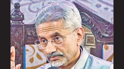 Kolkata: External Affairs Minister S. Jaishankar speaks during the 'Shyama Prasad Lecture: New India and the World', in Kolkata, Friday, June 30, 2023. (PTI)
