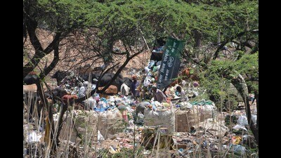 The garbage dump at Jhuriwala, Panchkula. (Sant Arora/HT)