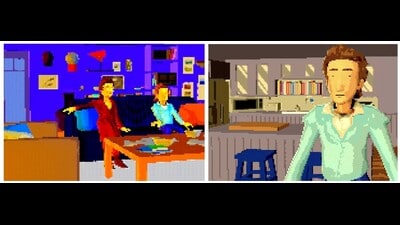 The oddest thing about Nothing, Forever is its heavily pixellated look. Characters also don’t always look at each other while talking. The oddest thing about Nothing, Forever is its heavily pixellated look. Characters also don’t always look at each other while talking.