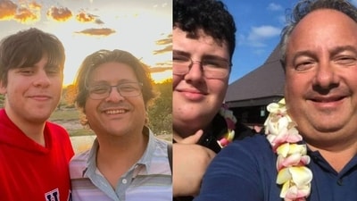 Eerie similarity between the pics of Shahzada and Suleman Dawood(left) who died on Titan sub, Jay Bloom and his 20-year-old son Sean(right) (Twitter) Eerie similarity between the pics of Shahzada and Suleman Dawood(left) who died on Titan sub, Jay Bloom and his 20-year-old son Sean(right) (Twitter)
