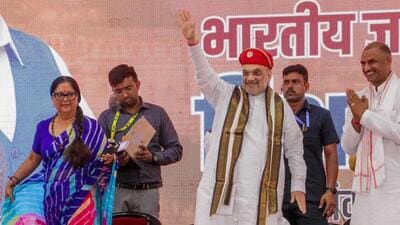 Union home minister Amit Shah at a public meeting at Udaipur in Rajasthan. (PTI photo) Union home minister Amit Shah at a public meeting at Udaipur in Rajasthan. (PTI photo)