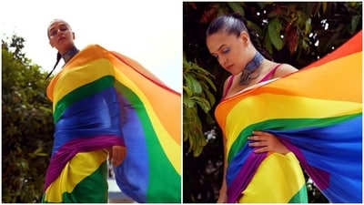 Neha Dhupia is an absolute fashionista. The actor keeps slaying fashion goals like a pro with snippets from her fashion diaries on her Instagram profile on a regular basis. The actor, on Friday, gave us the perfect TGIF mood with a string of pictures of herself looking like a diva in a multicoloured saree, looking like the rainbow flag. (Instagram/@nehadhupia) Neha Dhupia is an absolute fashionista. The actor keeps slaying fashion goals like a pro with snippets from her fashion diaries on her Instagram profile on a regular basis. The actor, on Friday, gave us the perfect TGIF mood with a string of pictures of herself looking like a diva in a multicoloured saree, looking like the rainbow flag. (Instagram/@nehadhupia)