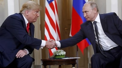 As president, Trump developed friendly relations with Putin, who Biden said on Wednesday has "become a bit of pariah around the world" for invading Ukraine. (AP) As president, Trump developed friendly relations with Putin, who Biden said on Wednesday has "become a bit of pariah around the world" for invading Ukraine. (AP)