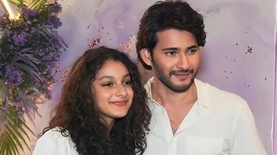 Mahesh Babu with daughter Sitara at a recent party in Hyderabad. Mahesh Babu with daughter Sitara at a recent party in Hyderabad.