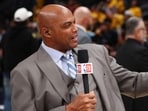 DENVER, COLORADO - JUNE 01: Nikola Jokic #15 of the Denver Nuggets appears on the NBA TV desk alongside Charles Barkley after a 104-93 victory against the Miami Heat in Game One of the 2023 NBA Finals at Ball Arena on June 01, 2023 in Denver, Colorado. DENVER, COLORADO - JUNE 01: Nikola Jokic #15 of the Denver Nuggets appears on the NBA TV desk alongside Charles Barkley after a 104-93 victory against the Miami Heat in Game One of the 2023 NBA Finals at Ball Arena on June 01, 2023 in Denver, Colorado.