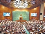 The new Parliament building was inaugurated by Prime Minister Narendra Modi on Sunday. (AFP)