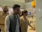 Parineeti Chopra and Raghav Chadha at the Amritsar airport.