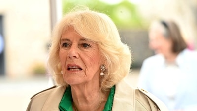 Queen Camilla during a visit to Enniskillen Castle, Co Fermanagh as part of a two day visit to Northern Ireland. (Reuters)