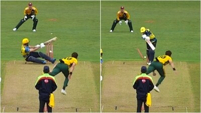 Shaheen Afridi picked four wickets in the first over of the T20 Blast match (Twitter)