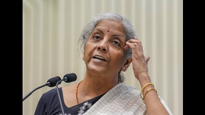Finance minister Nirmala Sitharaman speaks during celebration of the 6th Goods and Services Tax (GST) Day, in New Delhi on Saturday. (PTI) Finance minister Nirmala Sitharaman speaks during celebration of the 6th Goods and Services Tax (GST) Day, in New Delhi on Saturday. (PTI)
