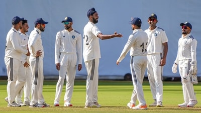 North Zone bowler Baltej Singh with teammates celebrates the wicket of North East Zone batter Joseph Lalthankhuma (PTI) North Zone bowler Baltej Singh with teammates celebrates the wicket of North East Zone batter Joseph Lalthankhuma (PTI)