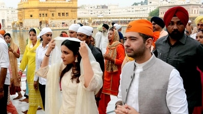 Parineeti Chopra and Raghav Chadha got engaged on May 13 in a grand ceremony at Kapurthala House in New Delhi. (PTI) Parineeti Chopra and Raghav Chadha got engaged on May 13 in a grand ceremony at Kapurthala House in New Delhi. (PTI)