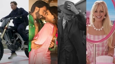 (L-R) Stills from Mission Impossible, Rocky Aur Rani Kii Prem Kahani, Oppenheimer and Barbie. (L-R) Stills from Mission Impossible, Rocky Aur Rani Kii Prem Kahani, Oppenheimer and Barbie.