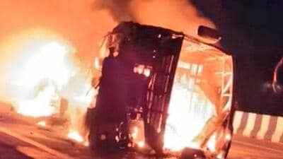 The accident took place around 1.30am (Twitter Photo) The accident took place around 1.30am (Twitter Photo)