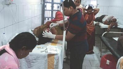 The injured persons were admitted to the sub-divisional hospital at Mohania (HT Photo)